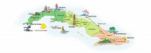 De kaart van Cuba