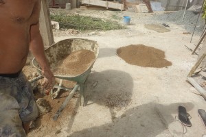 Cement zand om specie maken